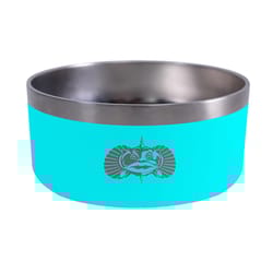 Toadfish Teal Stainless Steel 6 cups Pet Bowl For Dogs