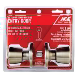 Ace Tulip Satin Stainless Steel Entry Door Knob 1-3/4 in.