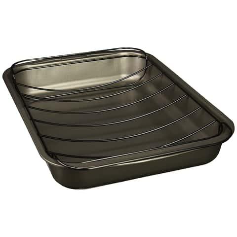 Roasting Pan with Rack-Nonstick Oven Roaster with Removable Grid