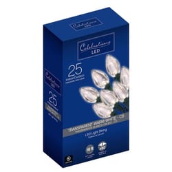 Celebrations Blue LED C9 Warm White 25 ct String Christmas Lights 16 ft.