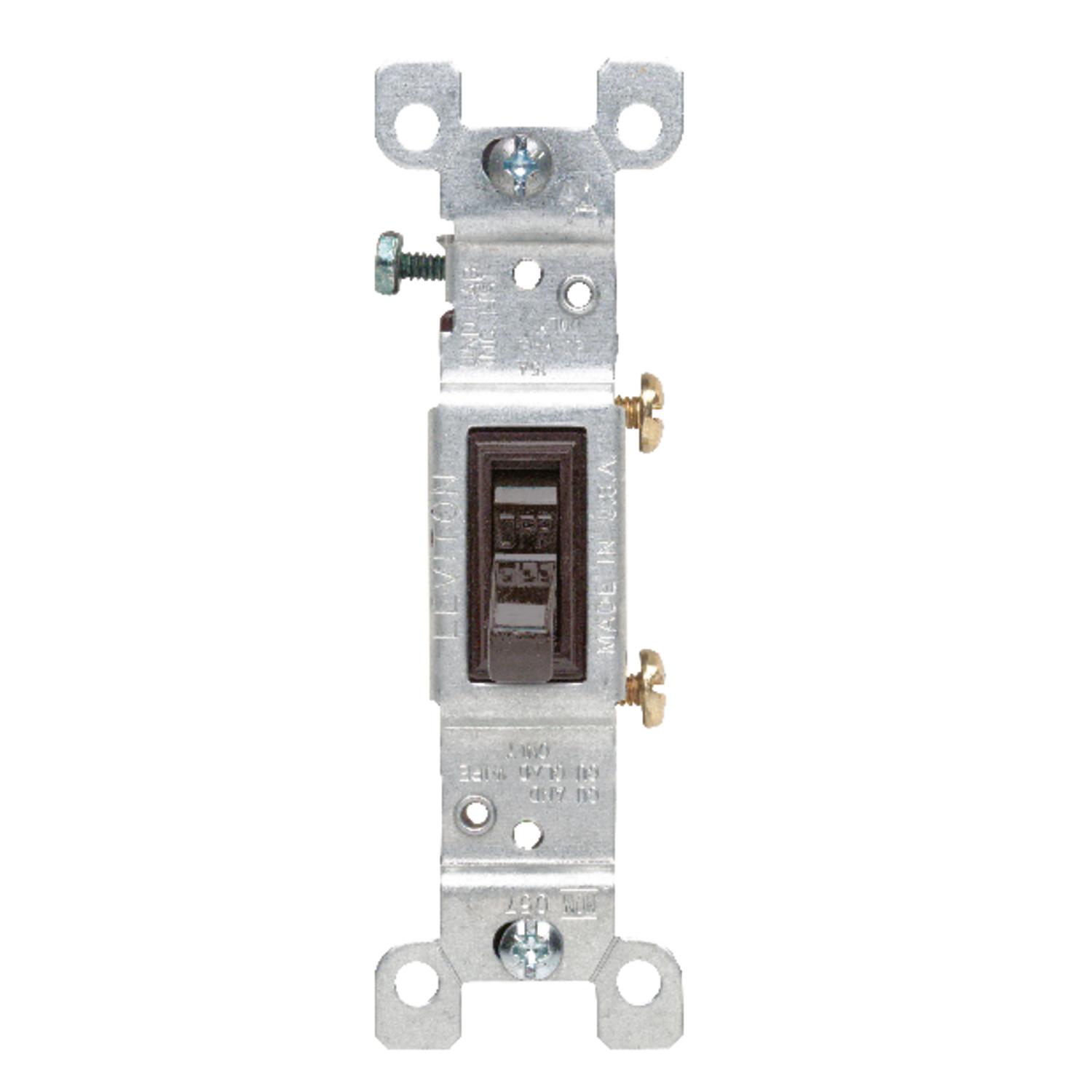 Leviton 15 amps Single Pole Toggle AC Quiet Switch Brown 1 pk - 01451-02S - Electrical Switches  sku 01451-02S