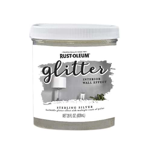 Rust-Oleum Glitter Sterling Silver Water-Based Glitter Paint Interior 28 oz  - Ace Hardware