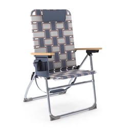 Camp & Go 4-Position Blue/Gray Retro Folding Web Chair