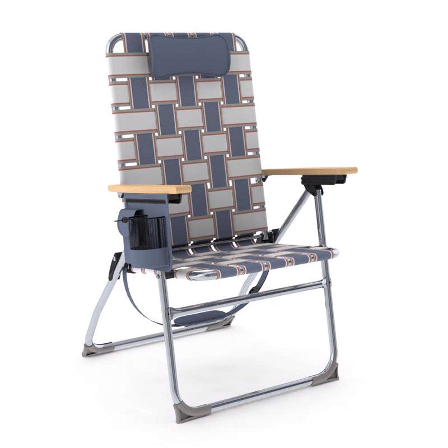Camp & Go 4Position Blue/Gray Retro Folding  Chair Ace Hardware