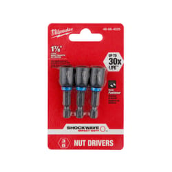 Milwaukee Shockwave 3/8 inch drive in. X 1-7/8 in. L Heat-Treated Steel Nut Driver Set 3 pc