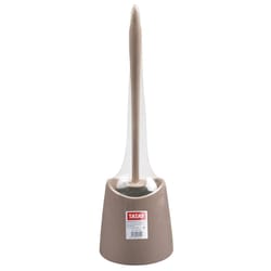 Superio Brand Modern Toilet Bowl Brush & Holder Taupe