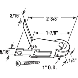 Prime-Line 1 in. D X 1/4 in. L Nylon/Steel Spring Tension Roller Assembly 2 pk