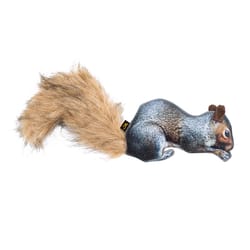 Browning Gray Fabric Squirrel Squeak Dog Toy One Size 1 pk