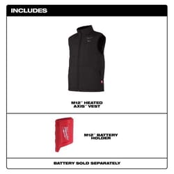 Milwaukee M12 L Sleeveless Men's Full-Zip Heated Vest (Vest Only) Black