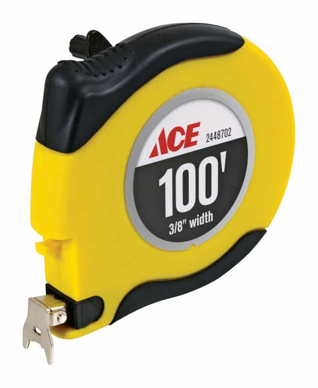 Ace 100 ft. L x 0.375 in. W Long Tape Measure Yellow 1 pk Ace Hardware