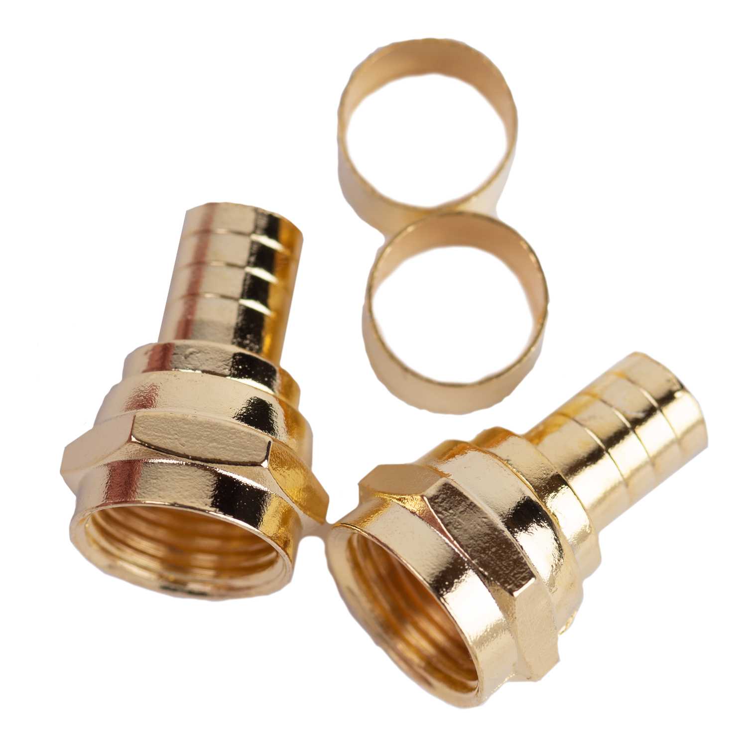 Monster Cable Coax Connector RG6 75 Ohm F Type Gold 2 Pack Ace Hardware