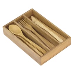 Totally Bamboo Brown Bamboo Organizer and Flatware set