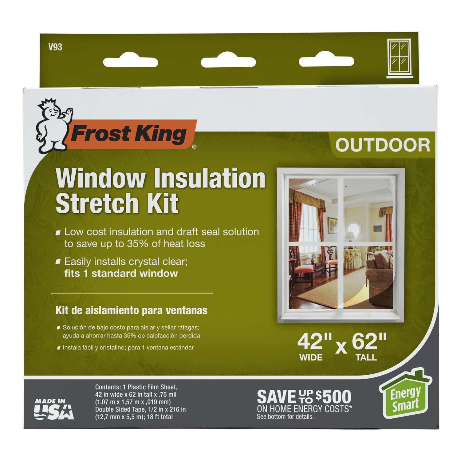 Frost King Clear Stretch Outdoor Window Film Insulator Kit 42 in. W X
