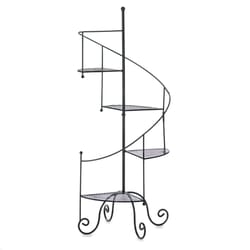 Summerfield Terrace Spiral Staircase 39 in. H Black Iron Plant Stand
