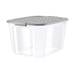 NO!break 71 qt Clear/Gray Storage Tote Stackable