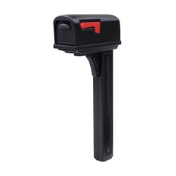 Architectural Mailboxes Classic Plastic Post Mount Black Double Door Mailbox