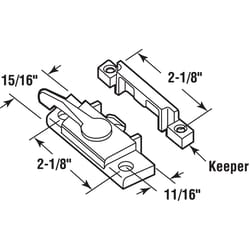 Prime-Line Painted White Zinc Sash Lock 1 pk