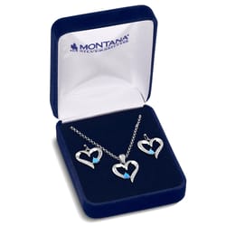 Montana Silversmiths Women's Love Everlasting Blue Opal Heart Blue/Silver Jewelry Sets