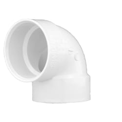 Charlotte Pipe Schedule 40 1-1/2 in. Hub X 1-1/2 in. D Hub PVC Elbow 1 pk