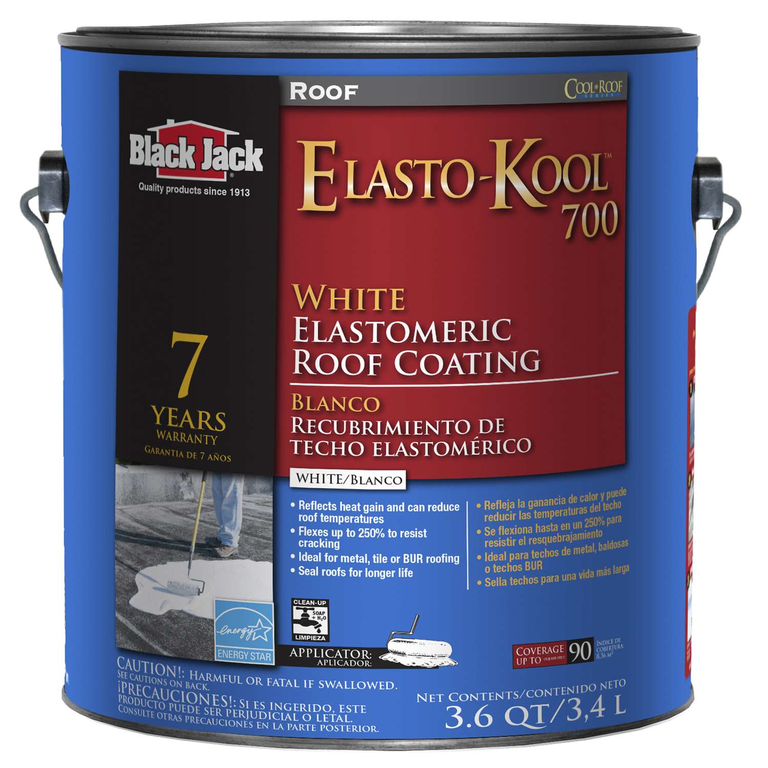 Black Jack Elasto-Kool 700 Gloss White Acrylic Roof Coating 1 gal - Ace ...