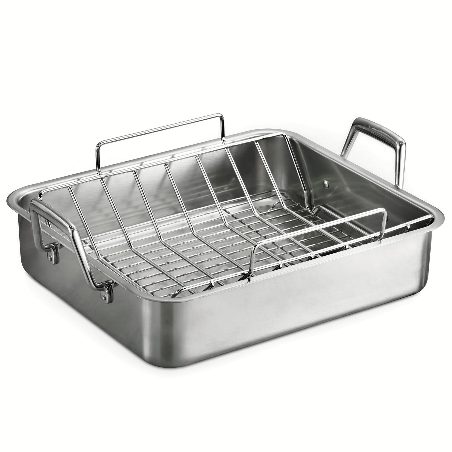 Tramontina Stainless Steel Roaster with Rack Silver Sansujyuku sansujyuku.com