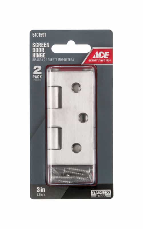 Ace 21/2 in. L Stainless Steel Screen Door Hinge 2 pk Ace Hardware