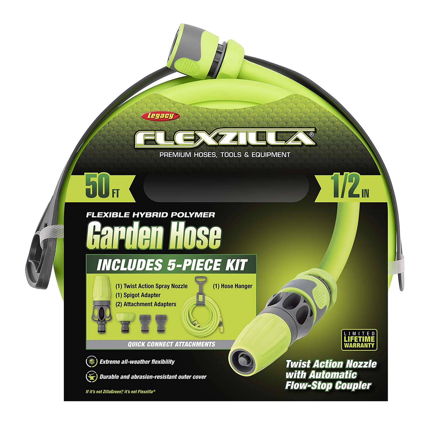 Flexzilla 1/2in 50ft Garden Hose Kit