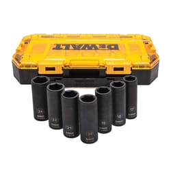 DeWalt 1/2 in. drive Metric 6 Point Deep Impact Socket Set 7 pc