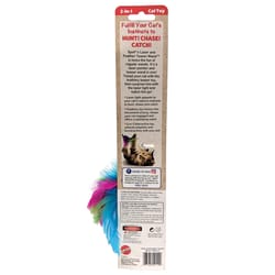 Spot Multicolored Laser & Feather Teaser Wand Pet Toy 1 pk