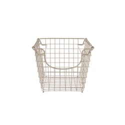 Spectrum Scoop 12.75 in. L X 10.25 in. W X 8.3 in. H Silver Stacking Basket