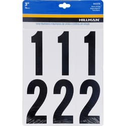 HILLMAN 3 in. Black Plastic/Vinyl Self-Adhesive Number Set 0-9 27 pc