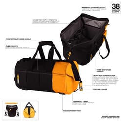 ToughBuilt 16 in. W X 10 in. H Polyester Massive Mouth Tool Bag 38 pocket Black/Gray/Orange 1 pc
