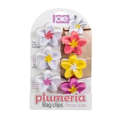 Joie Assorted ABS Plastic/Stainless Steel Plumeria Bag Clips