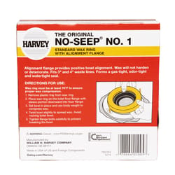 Harvey's No-Seep Wax Ring Polyethylene/Wax For Water Closets to Flanges