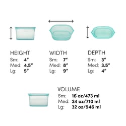 Zip Top Gray Food Storage Container Set 1 pk