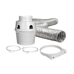 Dundas Jafine ProFlex 4 in. D Silver/White Aluminum/Plastic Dryer Vent Kit