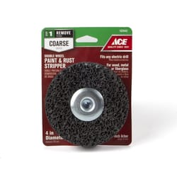 Ace 4 in. Silicon Carbide Bolt-On Drill Mount Paint and Rust Remover Disc 24 Grit Extra Coarse 2 pk