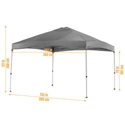 Crown Shades One Touch 150D Polyester Canopy 9.4 ft. H X 12 ft. W X 12 ft. L