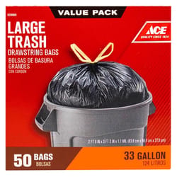 Ace 33 gal Trash Bags Drawstring 50 pk 1.1 mil