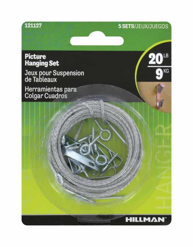 Hillman AnchorWire SteelPlated Conventional Picture Hanging Set 20 lb