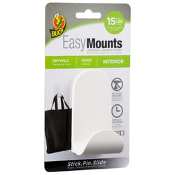 Duck EasyMounts 1.81 in. L Matte White Plastic J Hooks 1 pk