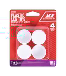 Ace Plastic Leg Tip White Round 1 pk