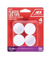 Ace Plastic Leg Tip White Round 1 pk