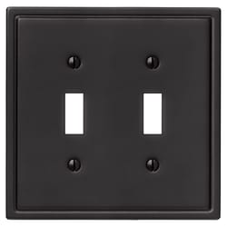 Amerelle Moderne Matte Black 2 gang Steel Toggle Wall Plate 1 pk