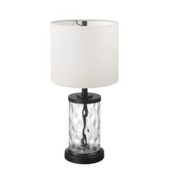 Globe Electric 20 in. Oil Rubbed Bronze Black/White Table Lamp