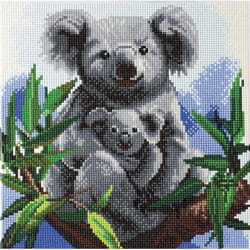 Crystal Art Craft Buddy Cuddly Koalas Framed Art Kit Multicolored