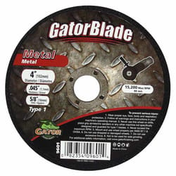 Gator 4 in. D X 5/8 in. Aluminum Oxide Cut-Off Wheel 1 pc