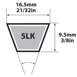 Mitsuboshi Super KB Standard V-Belt 0.63 in. W X 52 in. L For Riding Mowers