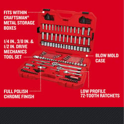 Craftsman 1/4, 3/8 and 1/2 in. drive Metric and SAE 6 and 12 Point Mechanic's Tool Set 135 pc