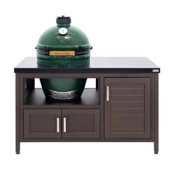 Big Green Egg 18.25 in. Large EGG Package with 53 Modern Farmhouse Table Charcoal Kamado Grill and